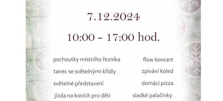 ADVENTNÍ JARMARK 7. 12. od 10 - 17 hod. u rozhledny Chalupská Štěpánka.