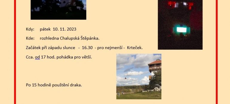 Promítání u rozhledny - pátek 10. 11. 2023